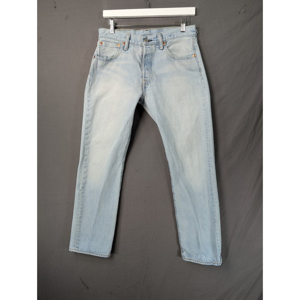 Levis Original Fit Light Wash Denim Jeans Mens W30 L29 Blue Straight Leg